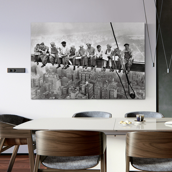 Favorable price unique design the construct workers canvas printing art, customized digital photography print canvas painting