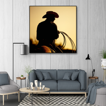 Top selling west cowboy countryside art painting, trendy style eco-friendly digital printed printing
