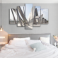 New Arrival 5 Panel Print Canvas Wall Art Painting, Abstract Grey Islamic Architecture Art Printed Canvas Painting