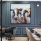 Hand Painted Cool Cows Canvas Oil Paintings Wall Art for Living Room Home Animals Decor for Kids Room Stretched Ready to hang