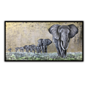 Украшение стены ручной работы Команда слонов Абстрактная картина маслом на холсте для декора стен гостиной