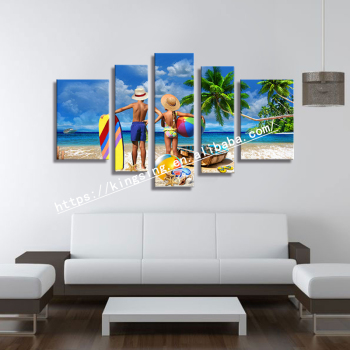 Best selling canvas printing custom painting beach men women digital printing painting