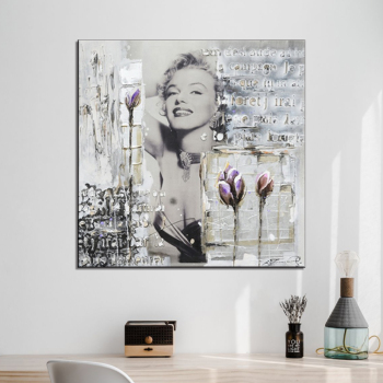 art painting handmade flower and girl painting wall pictures for living room abstract wall art home decor modern wholesale