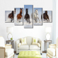 5 Pieces Wholesale horse print oil painting on canvas for Living Room christmas decoration unframed