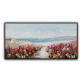 Home Decor Hand Made oil painting The scenery of flowers and birds by the sea, Decorative painting of trees
