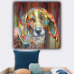 Modern animal hand painted canvas color dog oil painting home decoration living room canvas painting