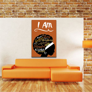 Africa person portrait picture frameless painting, Black woman image canvas wall decoratives painting