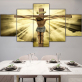 God Jesus Frameless 5 Canvas Wall Art Combination Painting Home Decoration Oil Painting