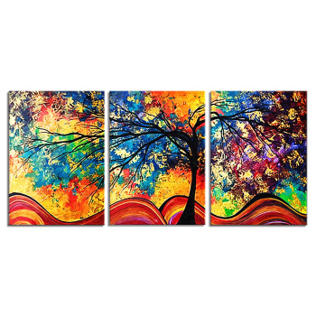 beautiful tree unframed 3 panel printed painting of art wall decoration oil painting beautiful tree unframed 3 panel printed painting of art wall decoration oil painting