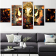 Indian God Elephant 5 Canvas Wall Art Combination Painting Home Decoration Oil Painting