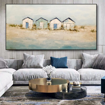 Customized handmade wall art sea view room oil painting, painting pictures for decor