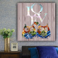 Living room furniture art custom design LOVE english two owls picture canvas original product print painting