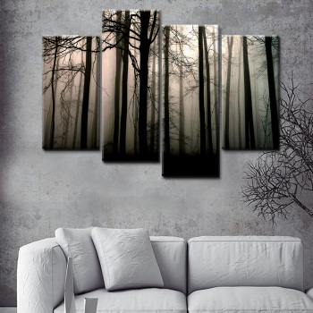 Mysterious Fog Forest Mural Oil Paintings 4 Home Decoration Paintings On The Wall