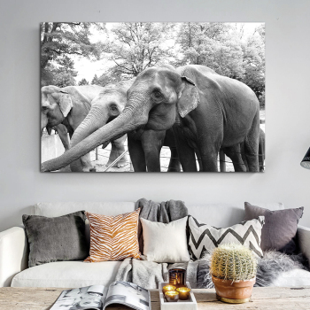 Custom print digital canvas modern painting, wall art decoration elephant animal canvas painting