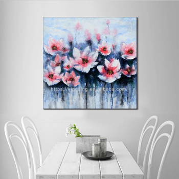 100% personnalisé fleur peinture toile mur art abstrait toile peintures à l'huile pour la décoration intérieure