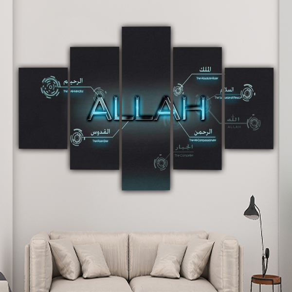 Modern English Alphabet Muslim Scripture Home Decoration Poster Living Room Wall Art Canvas Oil Painting