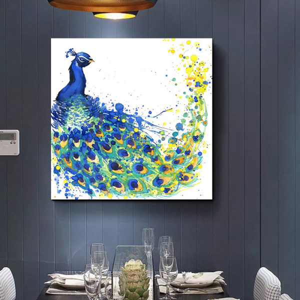 Skilled Artist Hand-painted  Painting Lovely Animal Oil Painting on Canvas Cute Artwork peacock Oil Painting