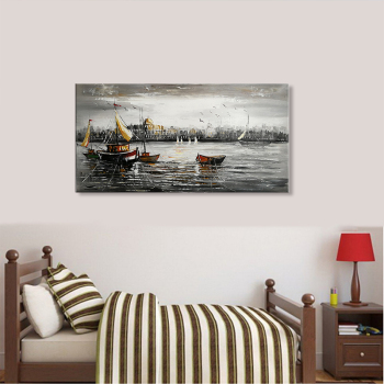 handmade painting Thick texture sailings on sea