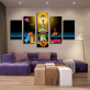 Modern 5 panels printed oil painting inkjet poster printing wall decor canvas art prints