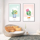 Modern Frameless Cactus Printing Wall Art Home Decoration 2 Living Room Pictures