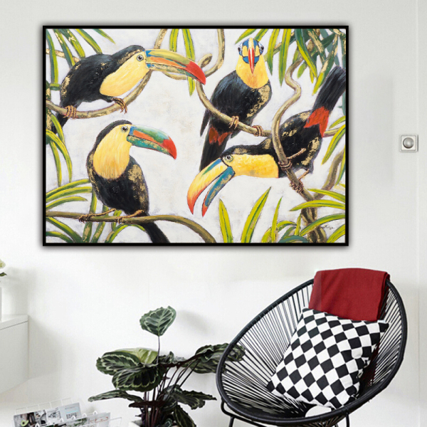 Artist Handmade High Quality Abstract bird Oil Painting on Canvas Hanging Oil Painting Landscape Painting
