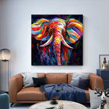 Pintura hecha a mano arte africano animal elefante lienzo ilustraciones para el hogar paredes sala de estar decoración quadro al por mayor