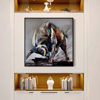 Картина маслом текстуры 100% ручная работа борющаяся корова абстрактное искусство настенные картины