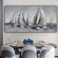 Modern sea landscape handmade oil painting, sailboat on the sea bedroom painting