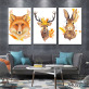 Peintures murales d'animaux de renard personnalisées en gros sur toile