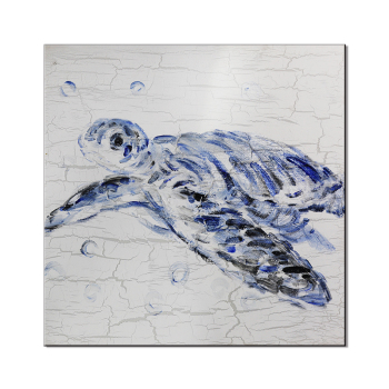 Image d'art mural moderne pour décoration de salon peint à la main Animal tortue de mer peinture à l'huile sur toile pour décor de bureau mural