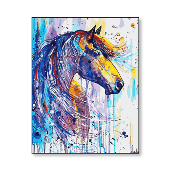 Peinture de diamant de style créatif d'usine d'ODM d'OEM par des nombres, peinture colorée d'animal de cheval, peinture de diamant de conception faite sur commande