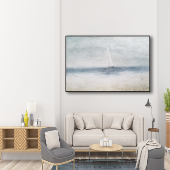 Pintura de paisaje marino Pintura 3D Lienzo Arte de la pared Pintura al óleo Cuadros de pared Arte de pared pintado a mano para sala de estar