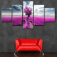 Modern 5 Frameless Canvas Purple Flower Road Printing Wall Art Home Decoration 5 Living Room Picture