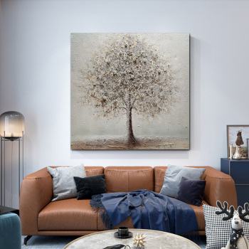 Pinturas abstractas al óleo a mano con descripción de pintura árbol con raíces arte abstracto moderno lienzo accesorios de decoración del hogar