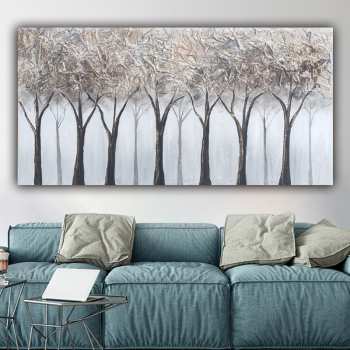 Custom handmade quality canvas oil painting abstract thick texture forest wall art decor painting from photo