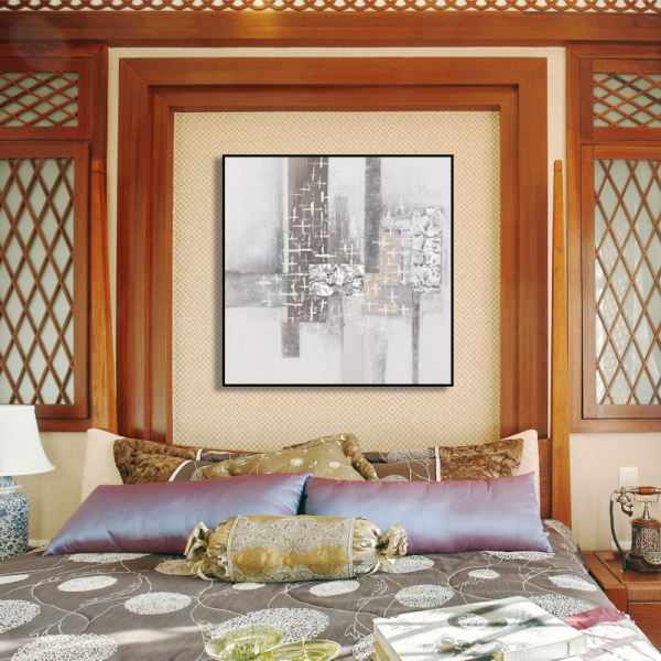 Impressional handmade abstract metal art painting, room decoration oil painting on canvas for living room