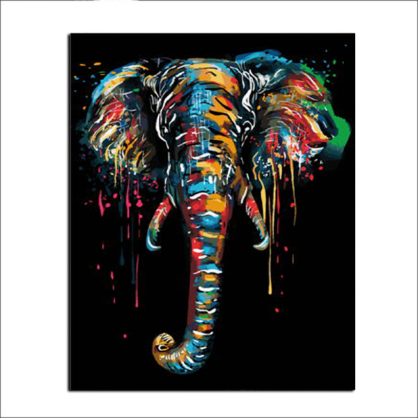 New Design Elephant Animal DIY Painting By Numbers Handpainted Canvas Painting Home Wall Art Picture For Living Room