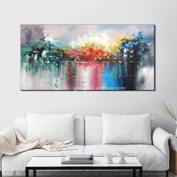 New product glacial volcanoes and lakes art paintings print handmade  canvas oil painting