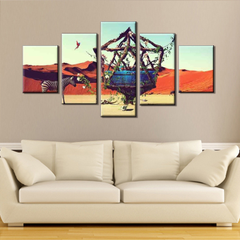 Landschaftskunst-Ölgemälde Landschaftsdruck Wüsten-Leinwandbilder Tierbilder für Wohnzimmer