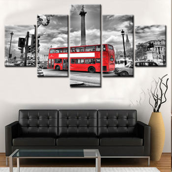 Imagen modular de Londres, pintura impresa moderna sin marco, decoración artística de pared de autobús rojo