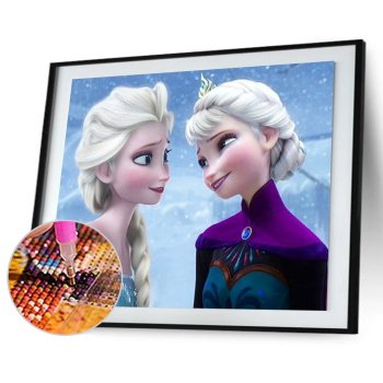 Custom Canvas Wall Art 5D Diy Crystal Homfun Diamond Painting Set Ice Princess Diamond Paint by number for Amazon