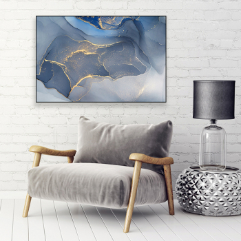 Factory wholesale painting home decoration blue color abstract painting living room wall decoration painting