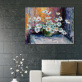 oil painting abstract art acrylic paintings flowers with vase wall decor pictures for living room hall decoration painting