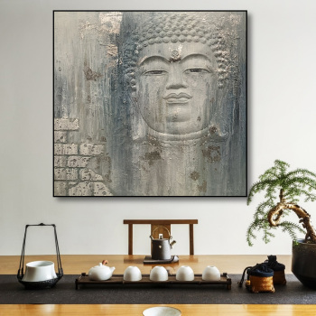 Custom designs heavy texture abstract buddha painting art painting kits, modern art canvas handmade oil painting
