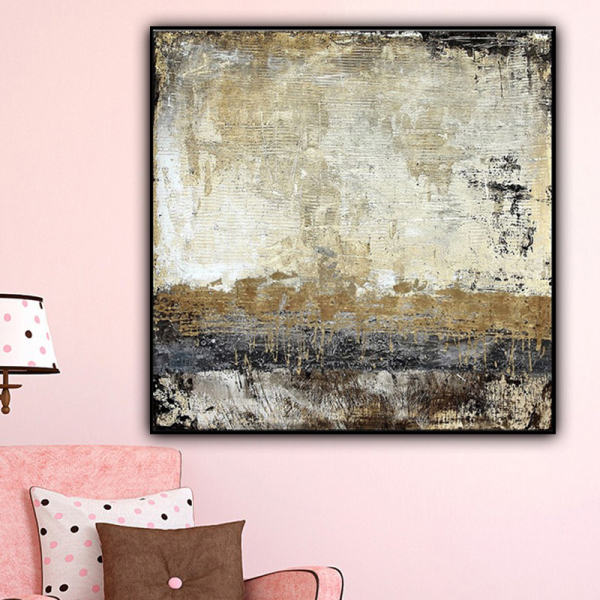 Wholesale art coloured canvas paint kits abstract thick texture large framed abstract wall art painting for living room
