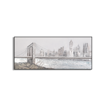 Hotel project modern wall oil painting, metal bridge abstract art painting kits, 100% handmade oil painting canvas