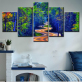 Modern Frameless Canvas Green Forest Winding Path Printed Wall Art Home Oil Painting Decoration 5 Living Room Pictures