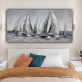 Modern sea landscape handmade oil painting, sailboat on the sea bedroom painting