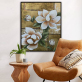 Handmade  Texture Oil Painting View White flowers Abstract Art Wall Pictures  Decoration