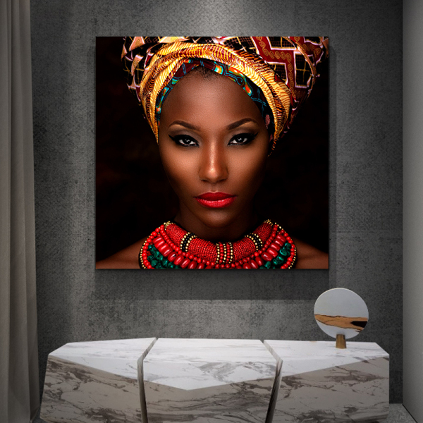 Cheap customized digital printing sex the black lady with fashional jewelry, home decor art modern canvas painting